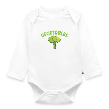 Vegetable Lover Vegetarian Gifts - Organic Longsleeve Baby Bodysuit - white - Front