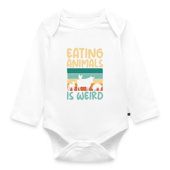 Vegetable Lover Vegetarian Gifts - Organic Longsleeve Baby Bodysuit - white - Front