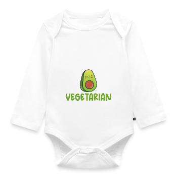 Vegetable Lover Vegetarian Gifts - Organic Longsleeve Baby Bodysuit - white - Front