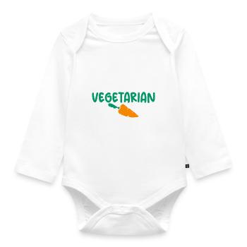 Vegetable Lover Vegetarian Gifts - Organic Longsleeve Baby Bodysuit - white - Front