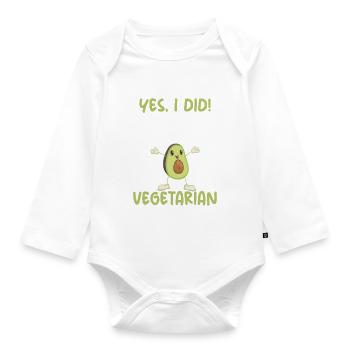 Vegetable Lover Vegetarian Gifts - Organic Longsleeve Baby Bodysuit - white - Front