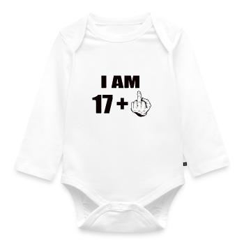 18th birthday - Organic Longsleeve Baby Bodysuit - white - Front