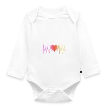 Single Nurse Outfit - Organic Longsleeve Baby Bodysuit - white - Front