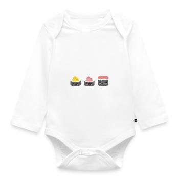 Cadeau pour les amateurs de sushis de cuisine japonaise - Body Bébé bio manches longues - blanc - Devant