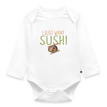 Cadeau pour les amateurs de sushis de cuisine japonaise - Body Bébé bio manches longues - blanc - Devant