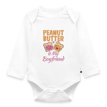 Erdnussbutter Liebhaber Geschenk - Baby Bio-Langarm-Body - Weiß - Vorne