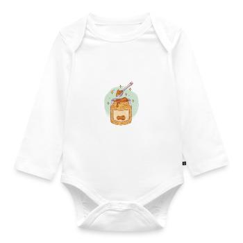 Erdnussbutter Liebhaber Geschenk - Baby Bio-Langarm-Body - Weiß - Vorne