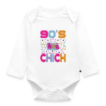90s 90s 90s Party - Organic Longsleeve Baby Bodysuit - white - Front