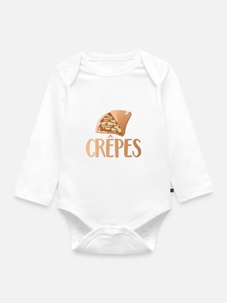 Crepe Geschenke für Crêpe Liebhaber - Baby Bio-Langarm-Body - Weiß