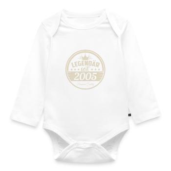 Legendär seit 2005 Geburtstag Sprüche - Baby Bio-Langarm-Body - Weiß - Vorne