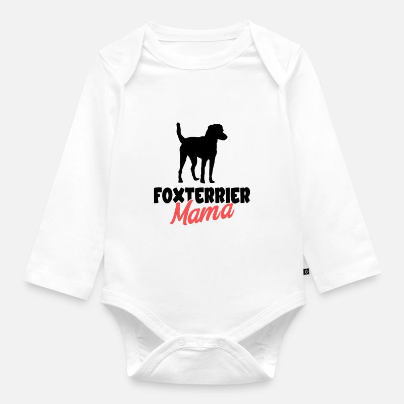 Foxterrier - Baby Bio-Langarm-Body - Weiß
