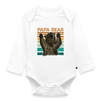 Papa Bear - Baby Bio-Langarm-Body - Weiß - Vorne