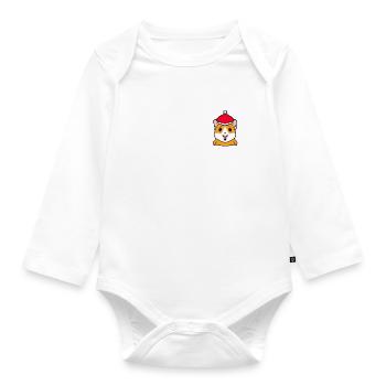 Hamster verpixelte Weihnachten - Lustige - Baby Bio-Langarm-Body - Weiß - Vorne