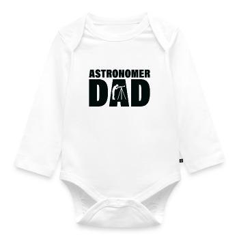 Job - Astronom Dad - Baby Bio-Langarm-Body - Weiß - Vorne