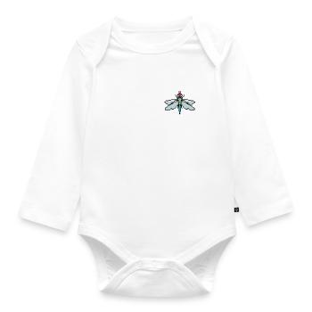 Dragonfly Pixelated Christmas - Drôle de libellule - Body Bébé bio manches longues - blanc - Devant