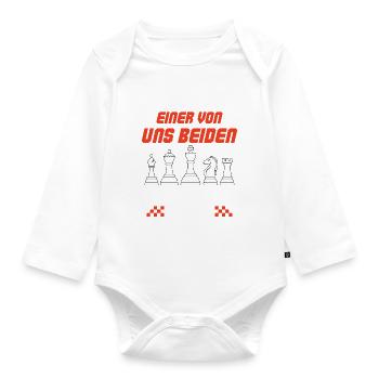Einer Von Uns Beiden Spielt Besser Als Du Schach - Baby Bio-Langarm-Body - Weiß - Vorne
