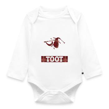 I speak fluent Toot - Bagpipes Scottish - Organic Longsleeve Baby Bodysuit - white - Front