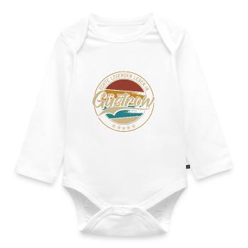 Güstrow Echte Legenden leben in Güstrower - Baby Bio-Langarm-Body - Weiß - Vorne