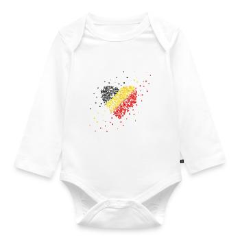 Belgium flag Belgium Belgium Flag flag - Organic Longsleeve Baby Bodysuit - white - Front
