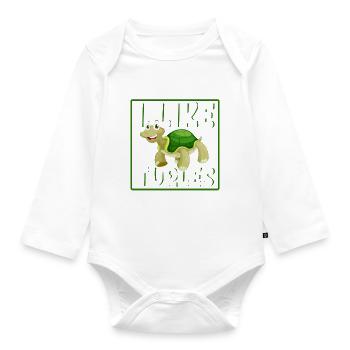 I Like Turles - Baby Bio-Langarm-Body - Weiß - Vorne