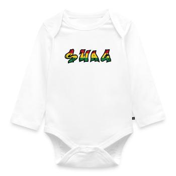 SWAG Rastafari Graffiti Font - Organic Longsleeve Baby Bodysuit - white - Front