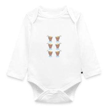 I love Milkshakes Milkshake Gift - Organic Longsleeve Baby Bodysuit - white - Front