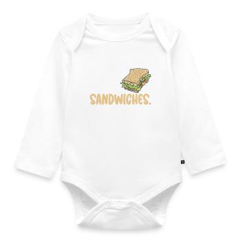Sandwich Lover Gift - Organic Longsleeve Baby Bodysuit - white - Front