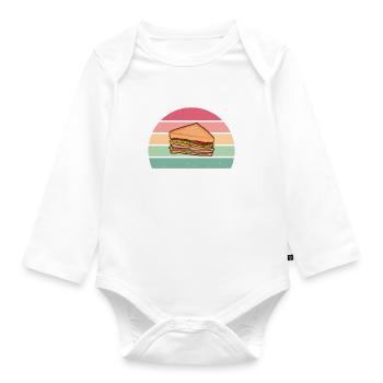 Sandwich Lover Gift - Organic Longsleeve Baby Bodysuit - white - Front
