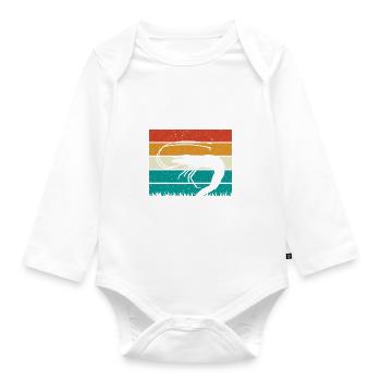 Shrimp Lover Gift - Organic Longsleeve Baby Bodysuit - white - Front
