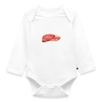 Steak Lover Steak Geschenk - Baby Bio-Langarm-Body - Weiß - Vorne