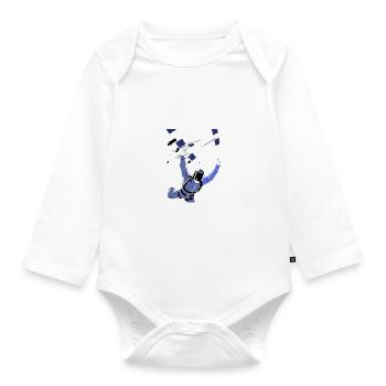 Fallschirmspringer Fallschirmsprung Skydiving - Baby Bio-Langarm-Body - Weiß - Vorne