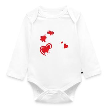 Petite amie, petit ami, homme, partenaire de la Saint-Valentin - Body Bébé bio manches longues - blanc - Devant