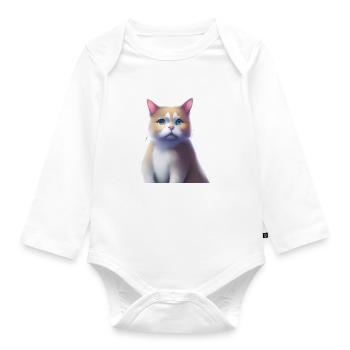 Katzen Sprüche Katzenmotiv Katzenliebhaber - Baby Bio-Langarm-Body - Weiß - Vorne