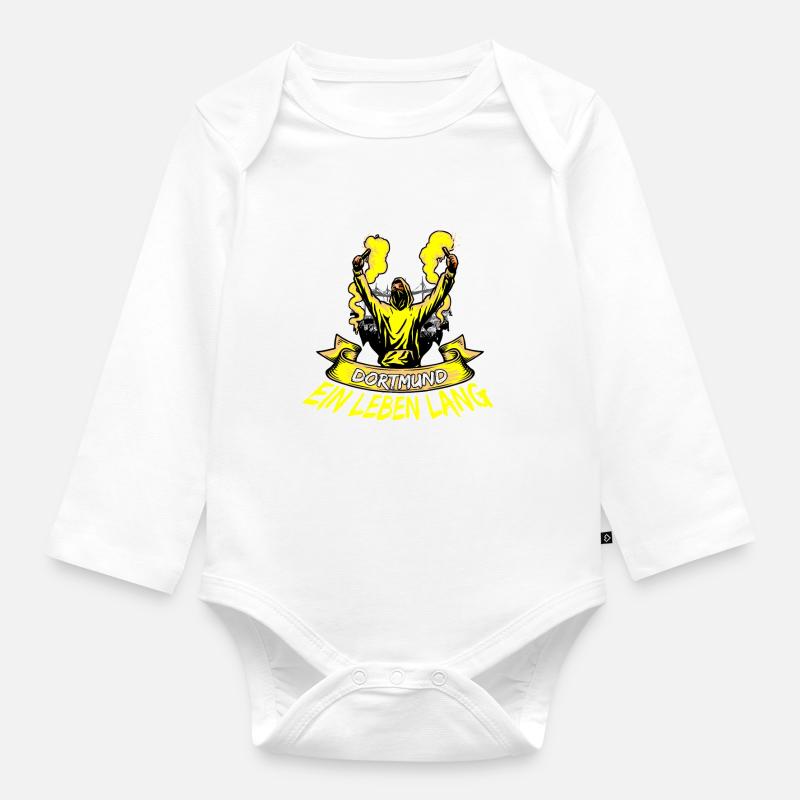 Dortmund ein Leben lang - Baby Bio-Langarm-Body - Weiß