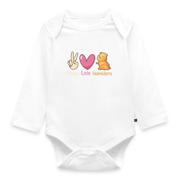 Hamster Lover Hamster Gift - Organic Longsleeve Baby Bodysuit - white - Front