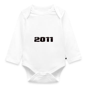 No one is perfect but born 2011 birthday - Organic Longsleeve Baby Bodysuit - white - Front