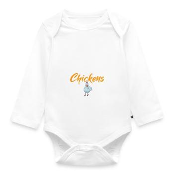 Cadeaux de poulet Propriétaire de poulet - Body Bébé bio manches longues - blanc - Devant