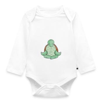 Turtle Owner Gift Turtle Lover - Organic Longsleeve Baby Bodysuit - white - Front