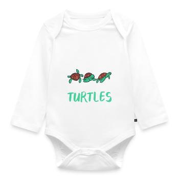 Turtle Owner Gift Turtle Lover - Organic Longsleeve Baby Bodysuit - white - Front