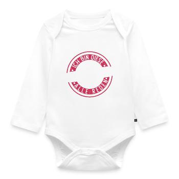 Irmgard Geschenkidee Geschenk Geburtstag - Baby Bio-Langarm-Body - Weiß - Vorne