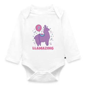 Cadeau Lama Lama Cadeau Amoureux - Body Bébé bio manches longues - blanc - Devant