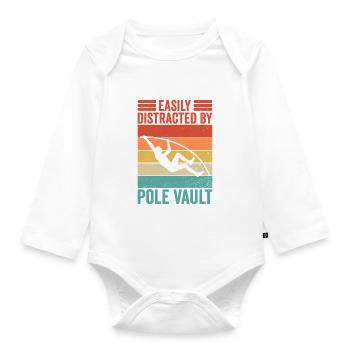 Stabhochspringer Stabhochsprung Stabhochspringen - Baby Bio-Langarm-Body - Weiß - Vorne
