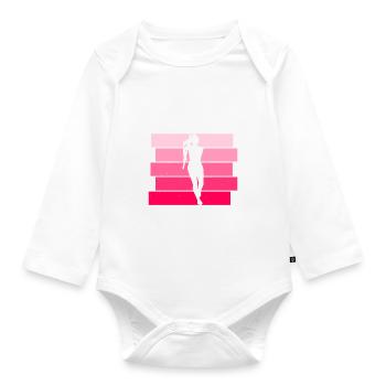Stabhochsprung Mädchen Stabhochspringen - Body Bébé bio manches longues - blanc - Devant