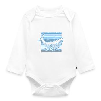 Whale Watchers - Organic Longsleeve Baby Bodysuit - white - Front