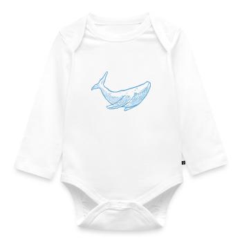 Whale Watchers - Organic Longsleeve Baby Bodysuit - white - Front