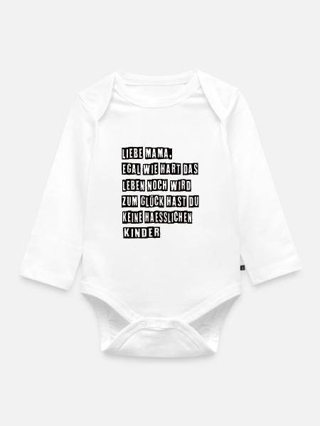 Beste Mama Mutter Muttertag Stolze Mama - Baby Bio-Langarm-Body - Weiß