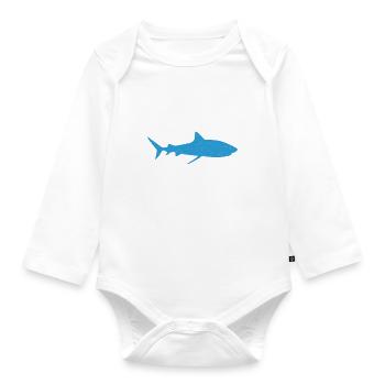 Hai Geschenk Hai Liebhaber - Baby Bio-Langarm-Body - Weiß - Vorne