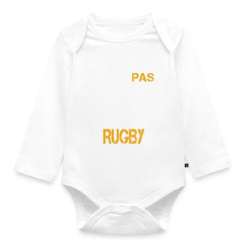 Je peux pas j'ai rugby homme cadeau rugbyman - Body Bébé bio manches longues - blanc - Devant