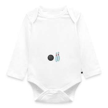 Je peux pas j'ai bowling quilles - Body Bébé bio manches longues - blanc - Devant
