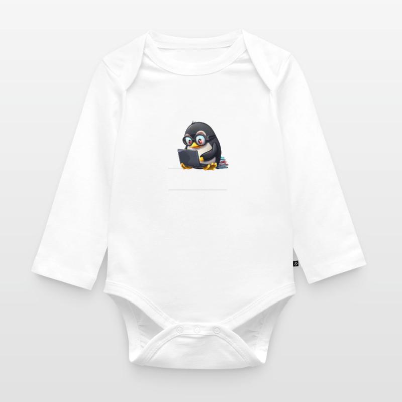 Live Free Code Linux Nerd Tux Nerdy Penguin Coding Baby Bio-Langarm-Body